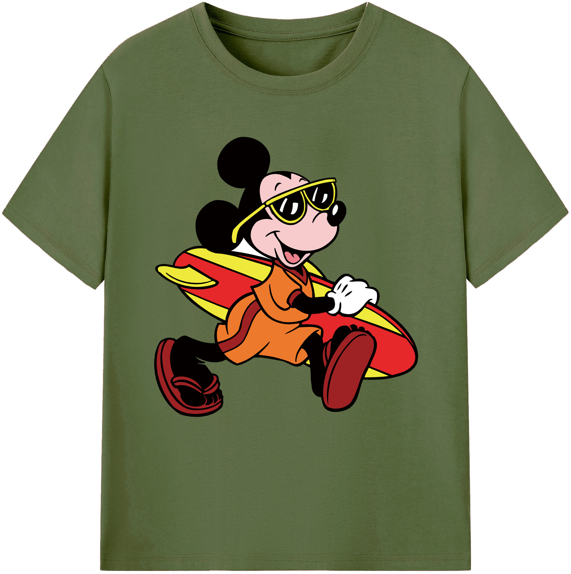 （画像用） ミッキーマウス Mickey Mouse 綿100％半袖Tシャツ（フロントプリント）